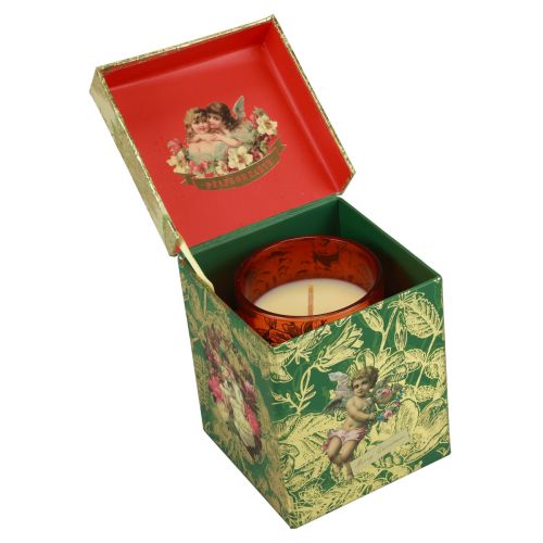 Bougie parfumée Bougie de Noël rouge en verre Bougie de Noël Ø7,5cm