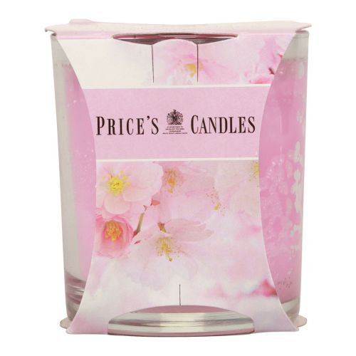Article Bougie parfumée en verre bougie parfumée fleurs de cerisier rose H8cm