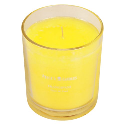 Article Bougie parfumée dans un verre senteur d&#39;été Jaune Frangipanier H8cm