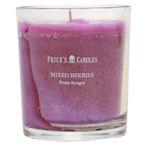 Bougie parfumée dans un verre parfum d&#39;été mélange de baies violet H8cm