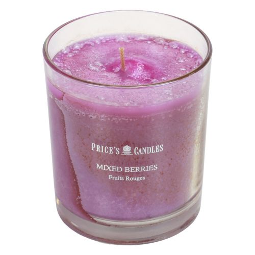 Bougie parfumée dans un verre parfum d&#39;été mélange de baies violet H8cm