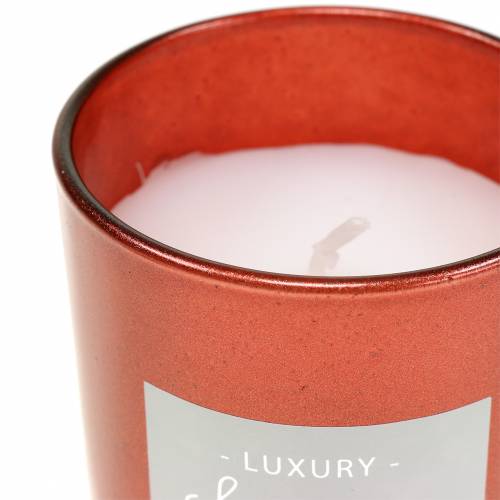 Floristik24 Bougie parfumée en verre cuivre Ø7cm H8.5cm 1 pièce