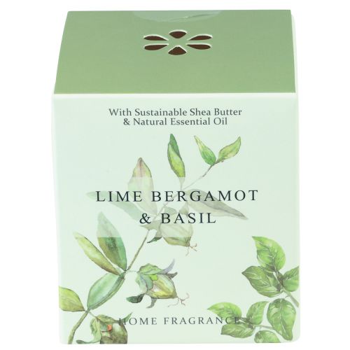 Article Bougie parfumée dans un verre bergamote citron vert basilic Ø7,5cm H8,5cm