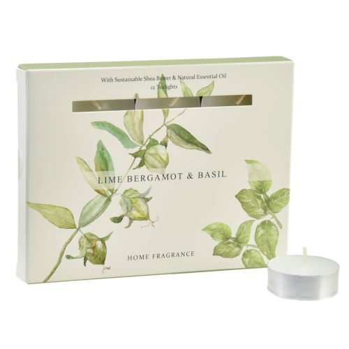 Floristik24 Bougies parfumées citron vert bergamote basilic Ø3,5cm 12 pcs