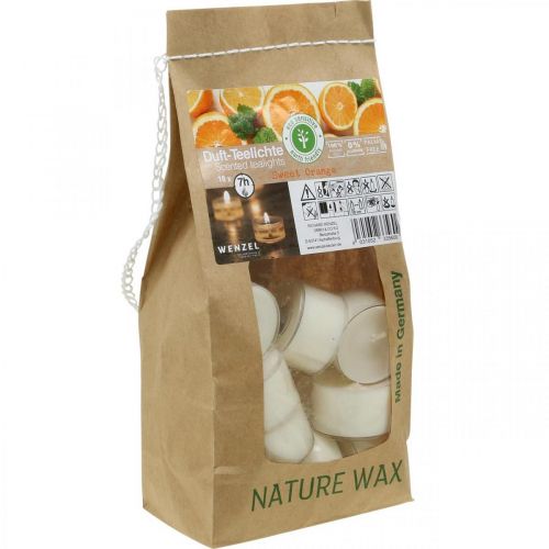 Bougies parfumées orange, senteur bougies chauffe-plat, bougie parfum d&#39;ambiance Ø3,8cm H2,3cm blanc 18 pièces