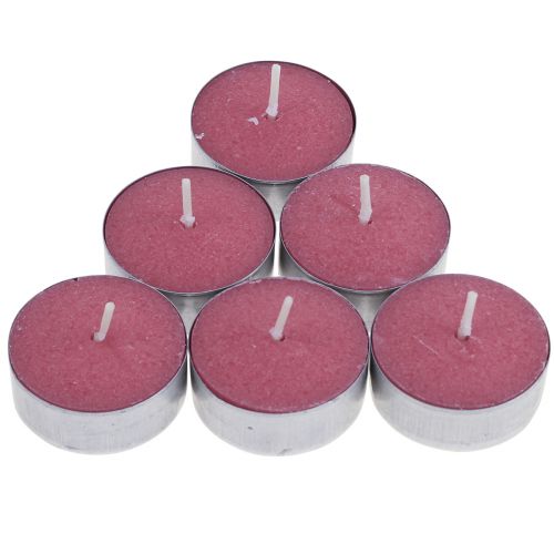 Floristik24 Bougies parfumées fraise, senteur photophore, bougie parfumée d&#39;ambiance Ø3,5cm H1,5cm 18 pièces