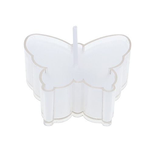 Floristik24 Bougie chauffe-plat parfumée papillon Ø4.8cm H2cm blanc 6pcs