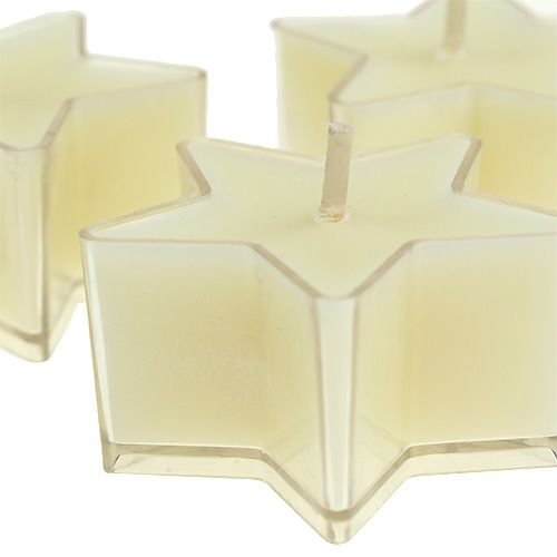 Floristik24 Bougie chauffe-plat étoile parfumée crème Ø 4 cm 6 p.