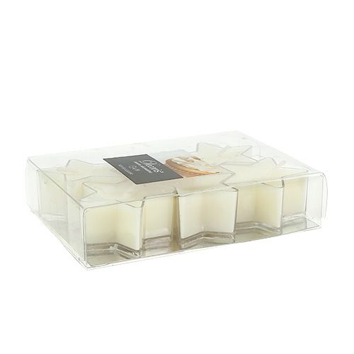 Floristik24 Bougie chauffe-plat étoile parfumée crème Ø 4 cm 6 p.