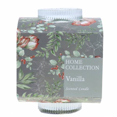 Floristik24 Bougie Parfumée en Verre Gris Vanille Ø8cm H10,5cm