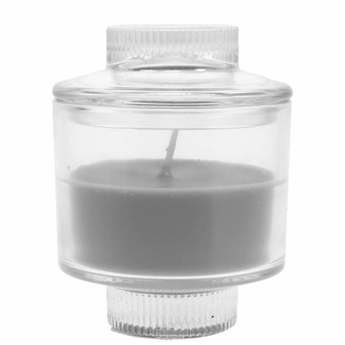 Bougie Parfumée en Verre Gris Vanille Ø8cm H10,5cm