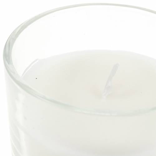Bougie Parfumée en Verre Vanille Blanche Ø8cm H10,5cm