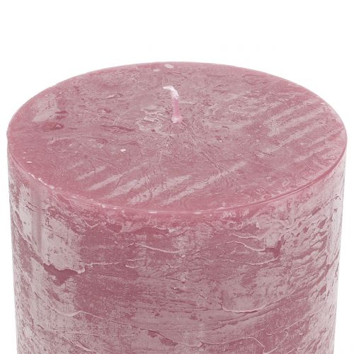 Article Bougies unies vieux rose 60x100mm 4 pcs