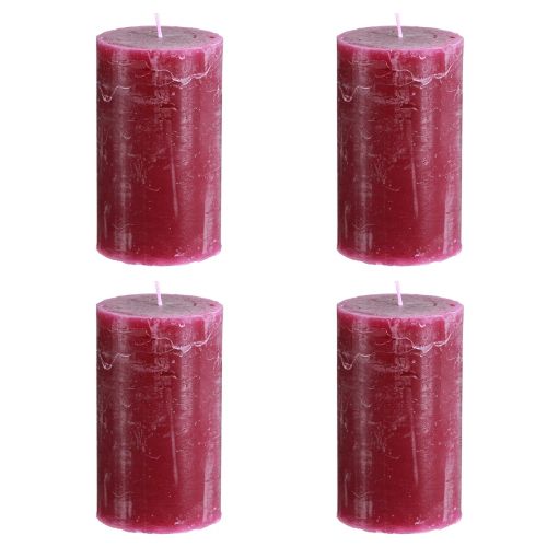 Article Bougies unies Bougies pilier Berry violet 70×120mm 4 pcs