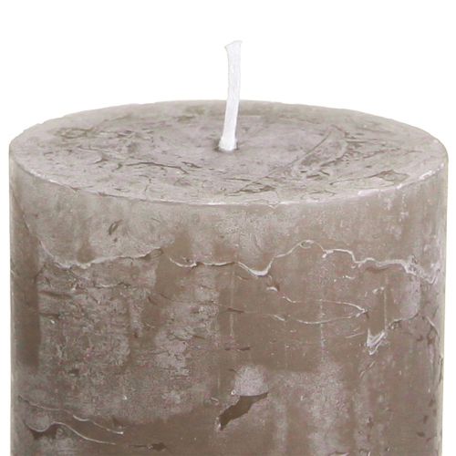 Article Bougies de couleur unie bougies pilier marron 60×80mm 4 pcs