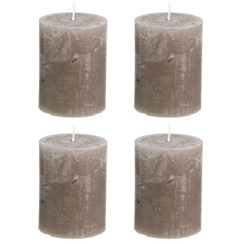 Article Bougies de couleur unie bougies pilier marron 60×80mm 4 pcs