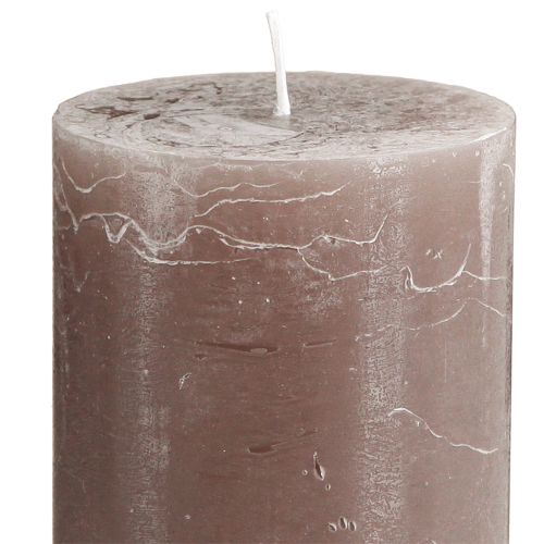 Article Bougies de couleur unie bougies pilier marron 70×120mm 4 pcs