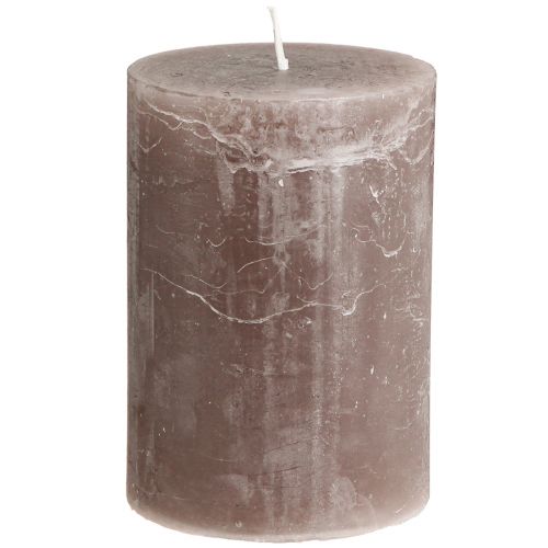 Floristik24 Bougies de couleur unie bougies pilier marron 85×120mm 2 pcs