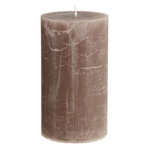 Article Bougies de couleur unie bougies pilier marron 85×150mm 2 pcs