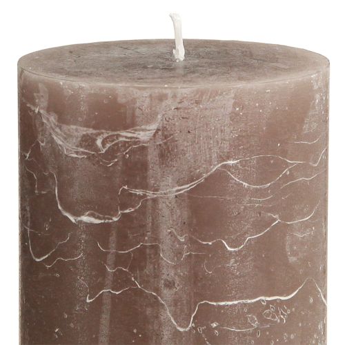 Article Bougies de couleur unie bougies pilier marron 85×150mm 2 pcs