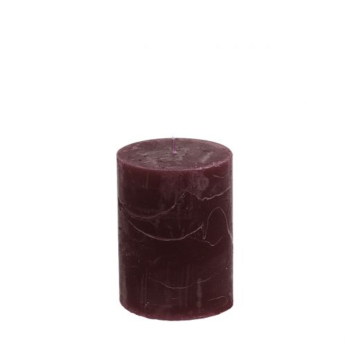 Bougies colorées unies bordeaux 60x80mm 4pcs
