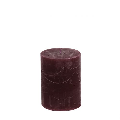 Article Bougies colorées unies bordeaux 60x80mm 4pcs