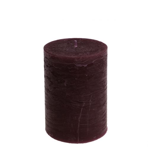 Floristik24 Bougies colorées unies bordeaux 85x120mm 2pcs