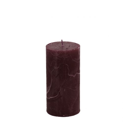 Bougies colorées unies bordeaux 50x100mm 4pcs