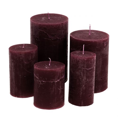 Article Bougies de couleur unie bordeaux différentes tailles