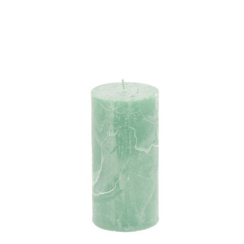 Bougies unies vert clair 50x100mm 4 pcs