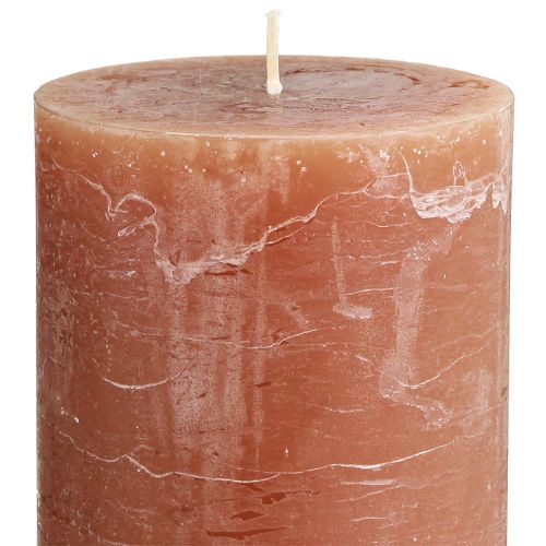 Article Bougies de couleur unie bougies pilier caramel 85×120mm 2 pcs