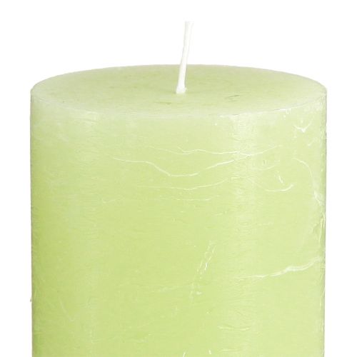 Article Bougies unies vert citron Bougies pilier 70×120mm 4 pcs