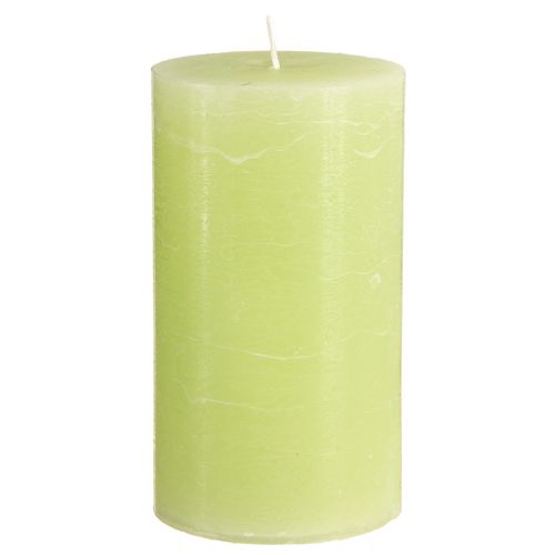 Floristik24 Bougies unies vert citron​​​​​​​ Bougies pilier 85×150mm 2 pcs