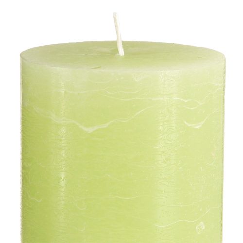 Article Bougies unies vert citron Bougies pilier 85×150mm 2 pcs