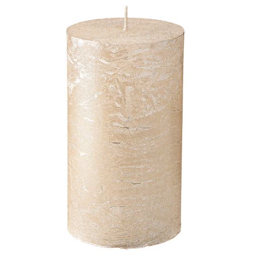 Bougies colorées unies platine 85x150mm 2pcs