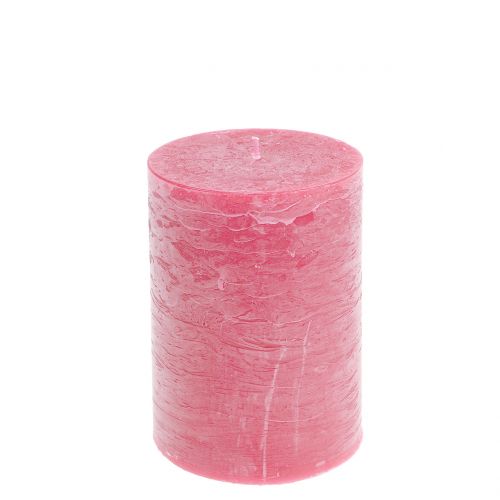 Floristik24 Bougies colorées unies rose 85x120mm 2pcs