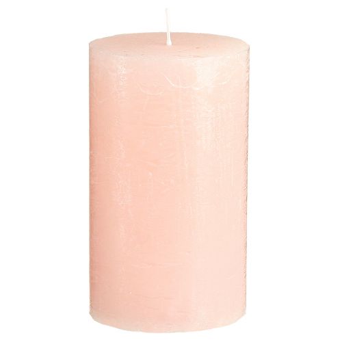 Floristik24 Bougies unies roses bougies piliers rose clair 70×120mm 4 pcs