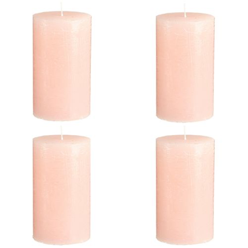 Article Bougies unies roses bougies piliers rose clair 70×120mm 4 pcs