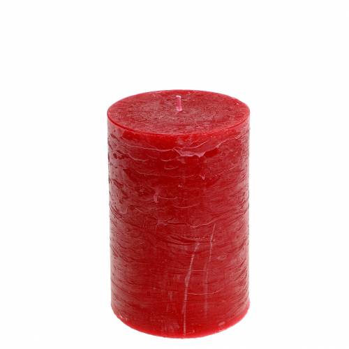 Article Bougies de couleur unie rouge 70x120mm 4 pcs