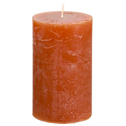 Bougies de couleur unie bougies piliers rouge-marron 60×100mm 4 pcs