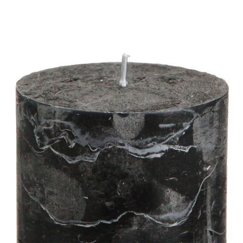 Article Bougies de couleur unie bougies pilier noires 70×80mm 4 pcs