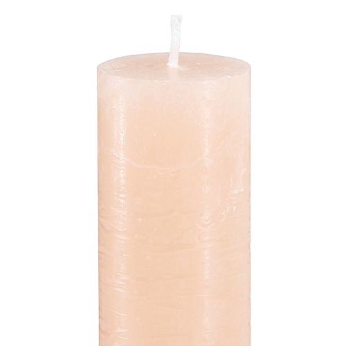 Floristik24 Bougies de table de couleur unie abricot 34x240mm 4 pcs