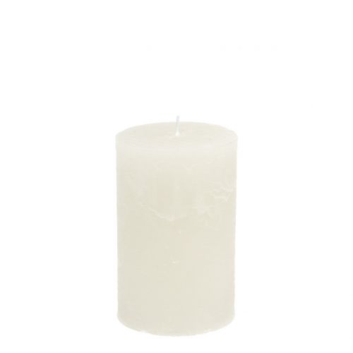Bougies colorées unies blanches 60x100mm 4pcs