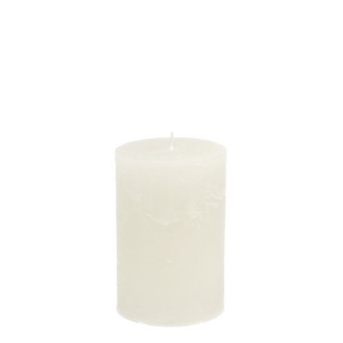 Article Bougies de couleur unie blanc 60x80mm 4 pcs