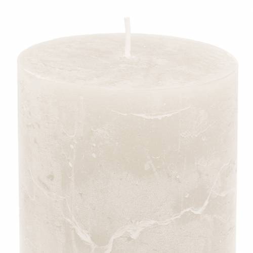 Article Bougies de couleur unie blanc 70x100mm 4 pcs