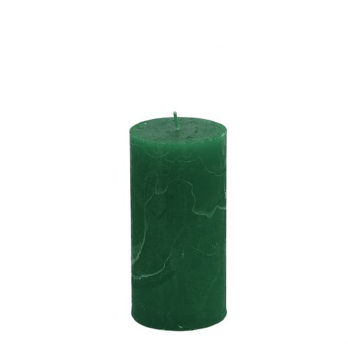 Article Bougies de couleur unie vert foncé 50x100mm 4pcs