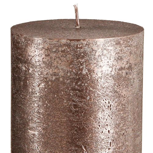 Article Bougies piliers de couleur unie cuivre 85mmx200mm 2 pcs