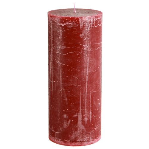 Article Bougies piliers de couleur unie rouge foncé 85x200mm 2 pcs