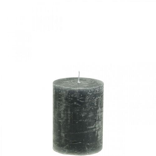Floristik24 Bougies de couleur unie bougies pilier anthracite 60×100mm 4 pcs