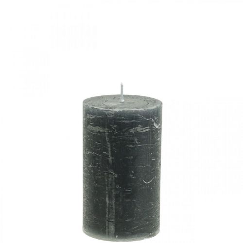 Article Bougies colorées unies bougies pilier anthracite 60×80mm 4pcs